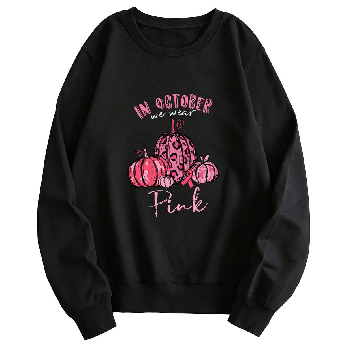 Round neck printed hoodie