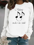 Printed round neck fleece hoodie for women