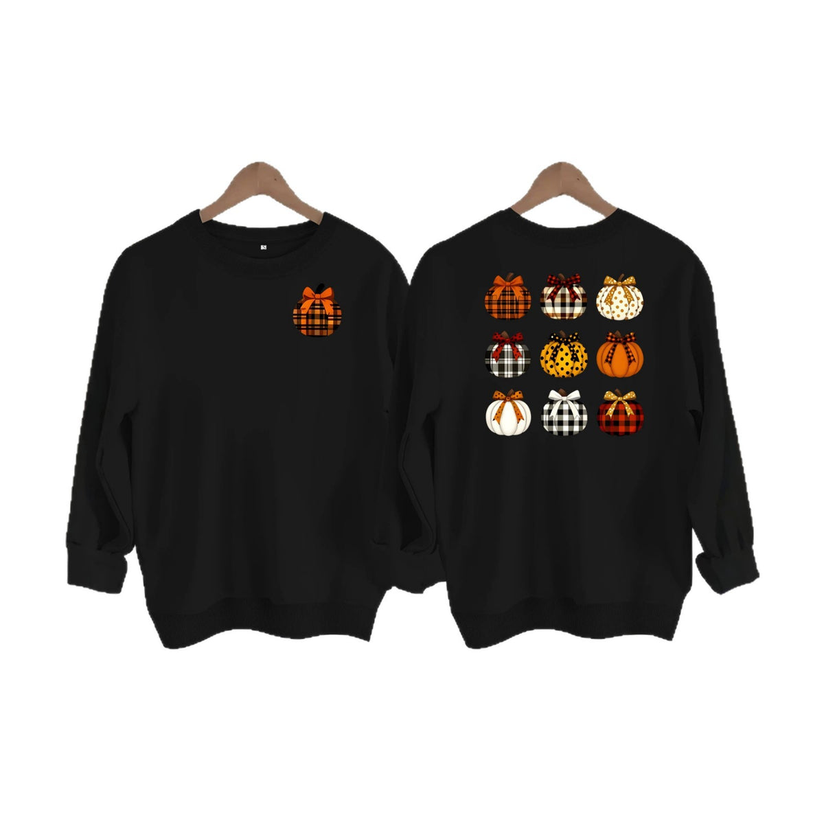 Printed round neck fleece hoodie