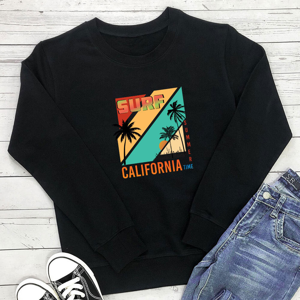 Holiday colored patterned letter printed hoodie