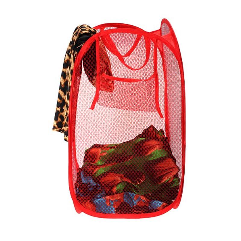 248 Laundry Hamper Mesh Fabric Foldable Storage Pop Up Clothes Basket