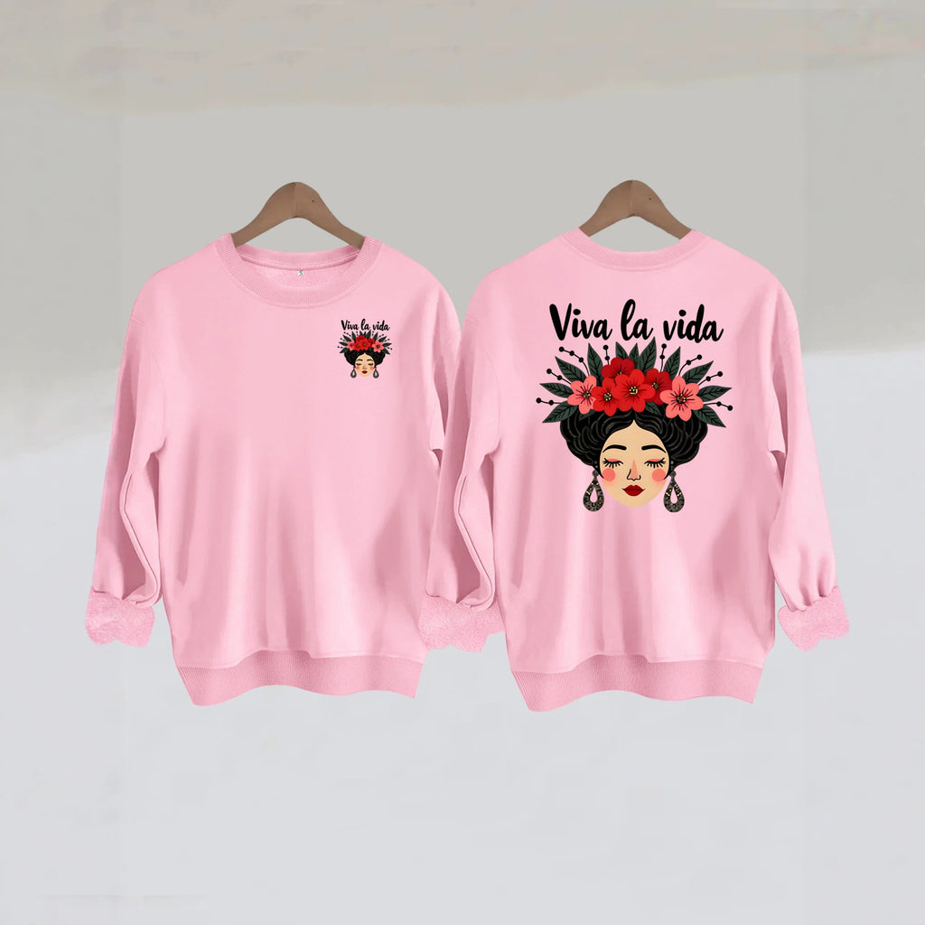 Long live life hoodie with loose print