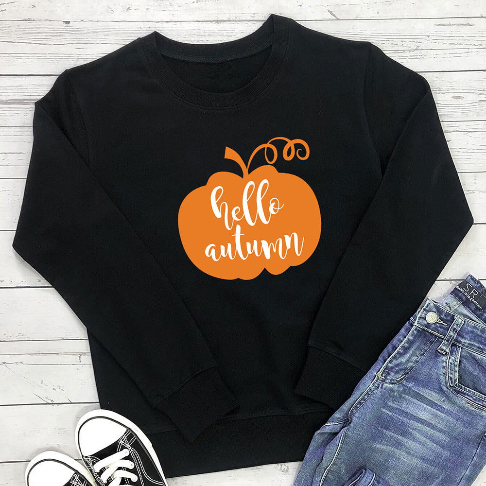 Printed round neck long sleeved sweatshirt