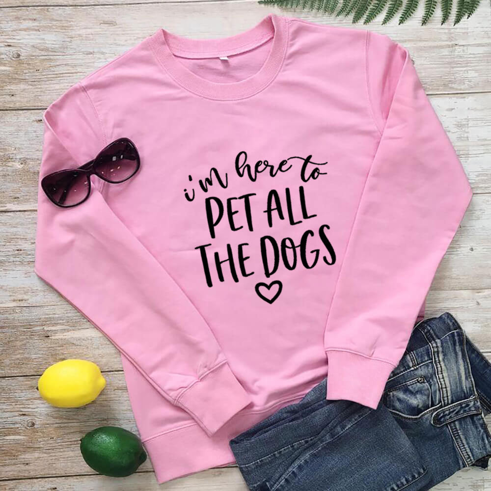 Pet All The Dogs letter printed hoodie