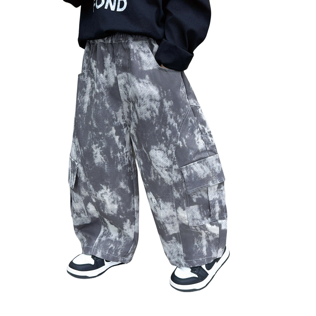 Boys  Tie-Dye Casual Cargo Pants