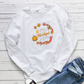 Letter pumpkin print long sleeved hoodie