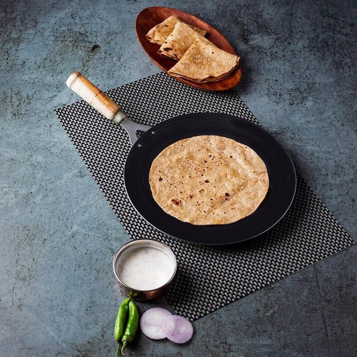 2692 Wooden Handle Roti Tawa