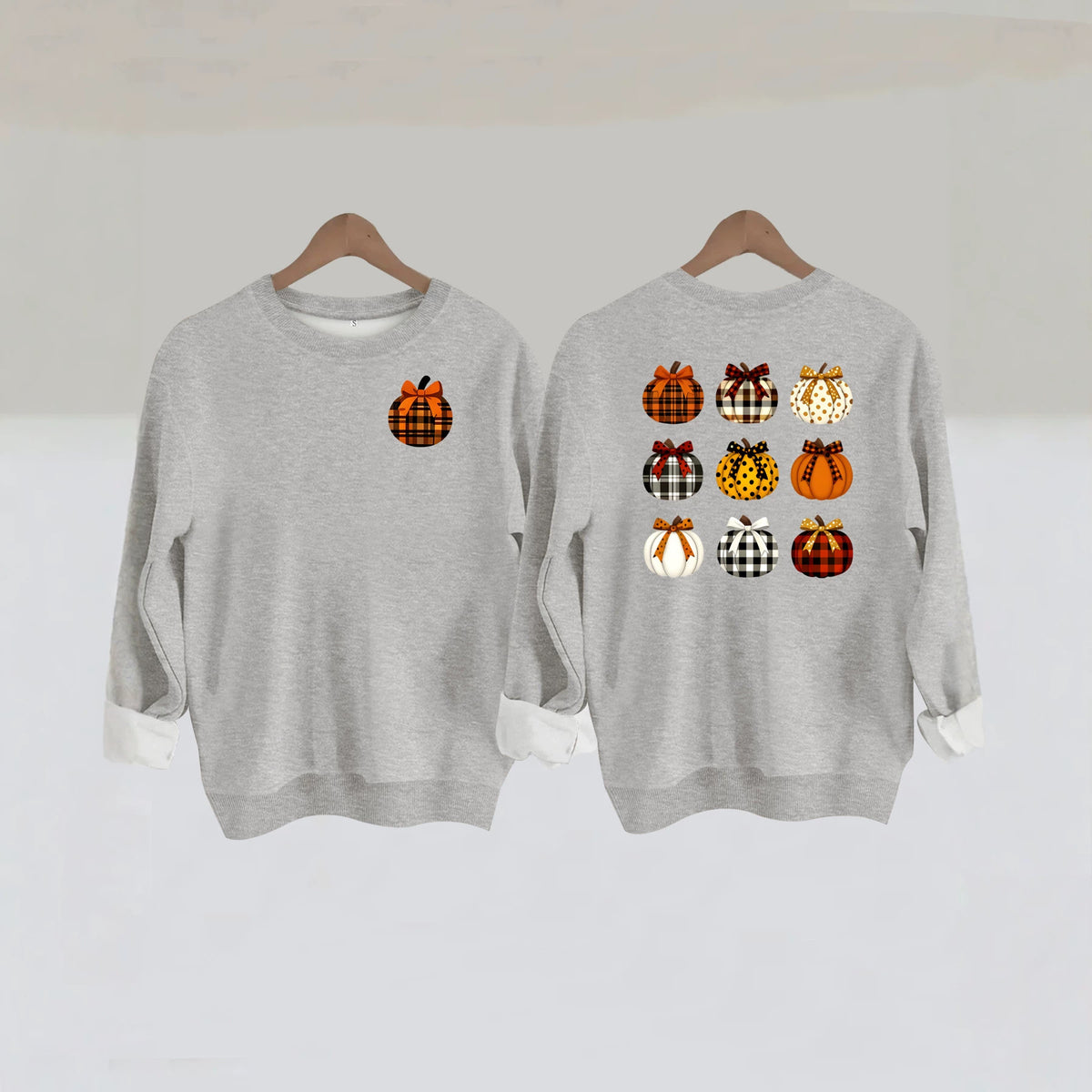 Printed round neck fleece hoodie