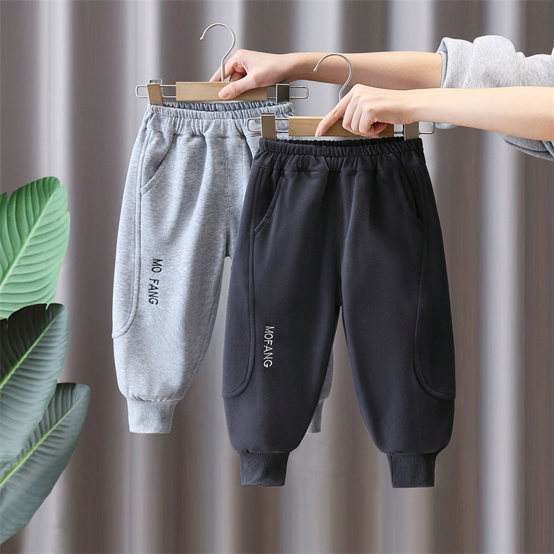 Boys Straight Leg Knit Sweatpants Casual Spring Autumn Long Pants