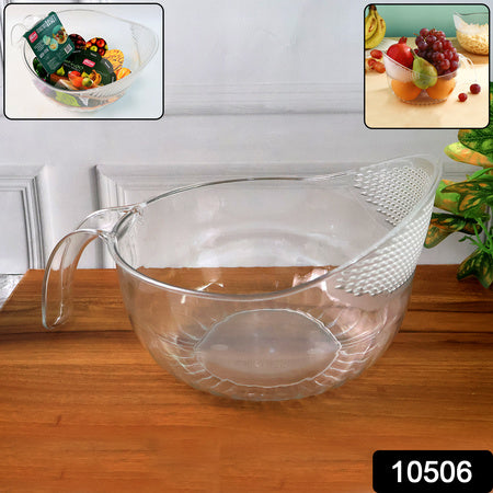 Supermom Multipurpose Transparent Plastic Bowl  Basket With Handle (1 Pc)