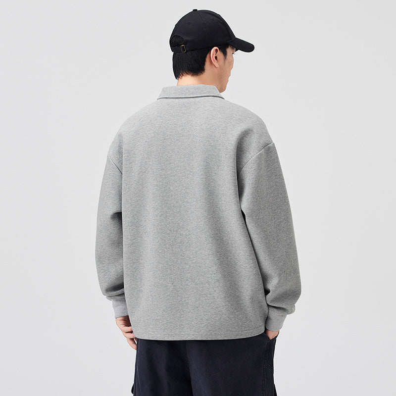 Men's Long-Sleeve Half-Zip Polo Shirt