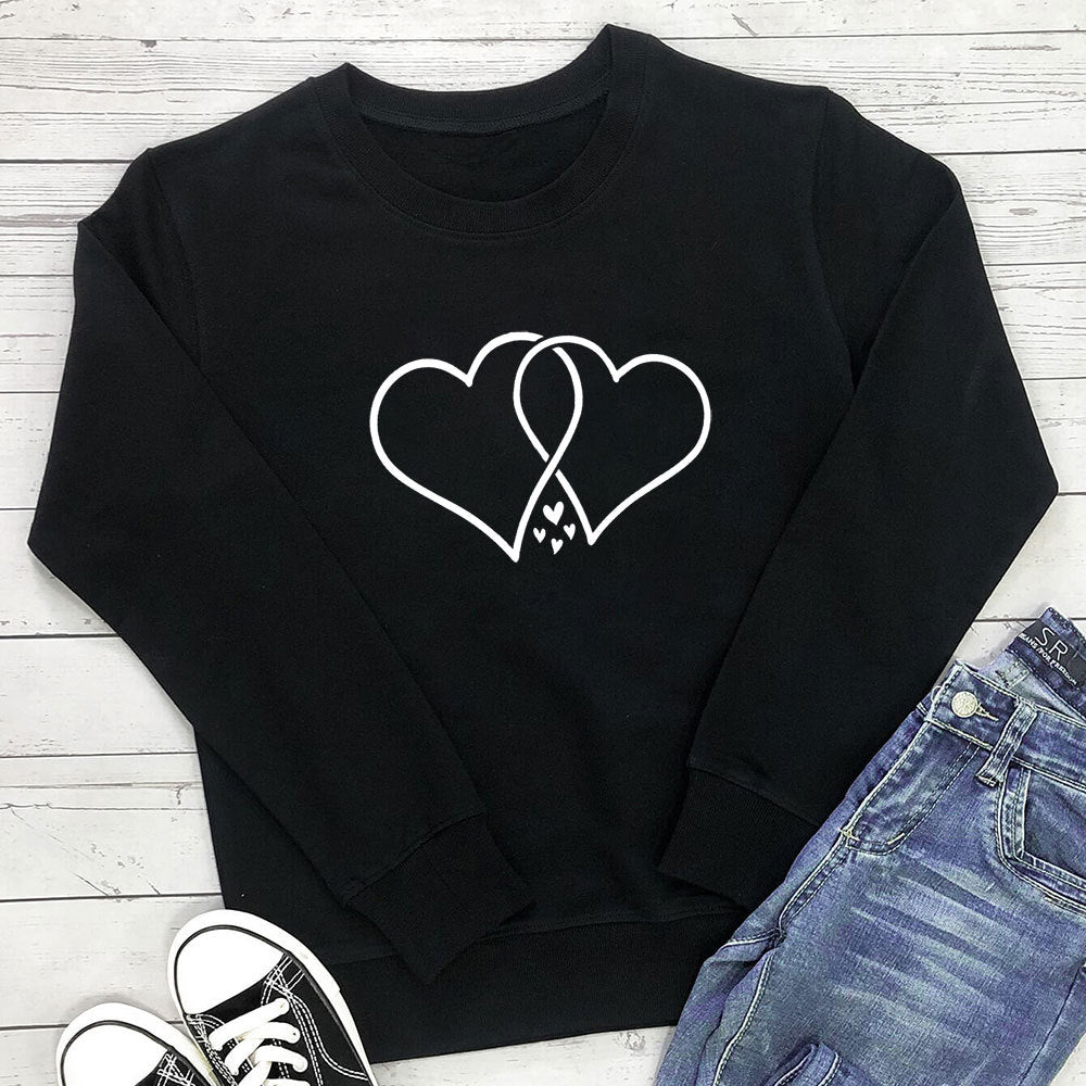 Round neck loose fitting long sleeved sweatshirt