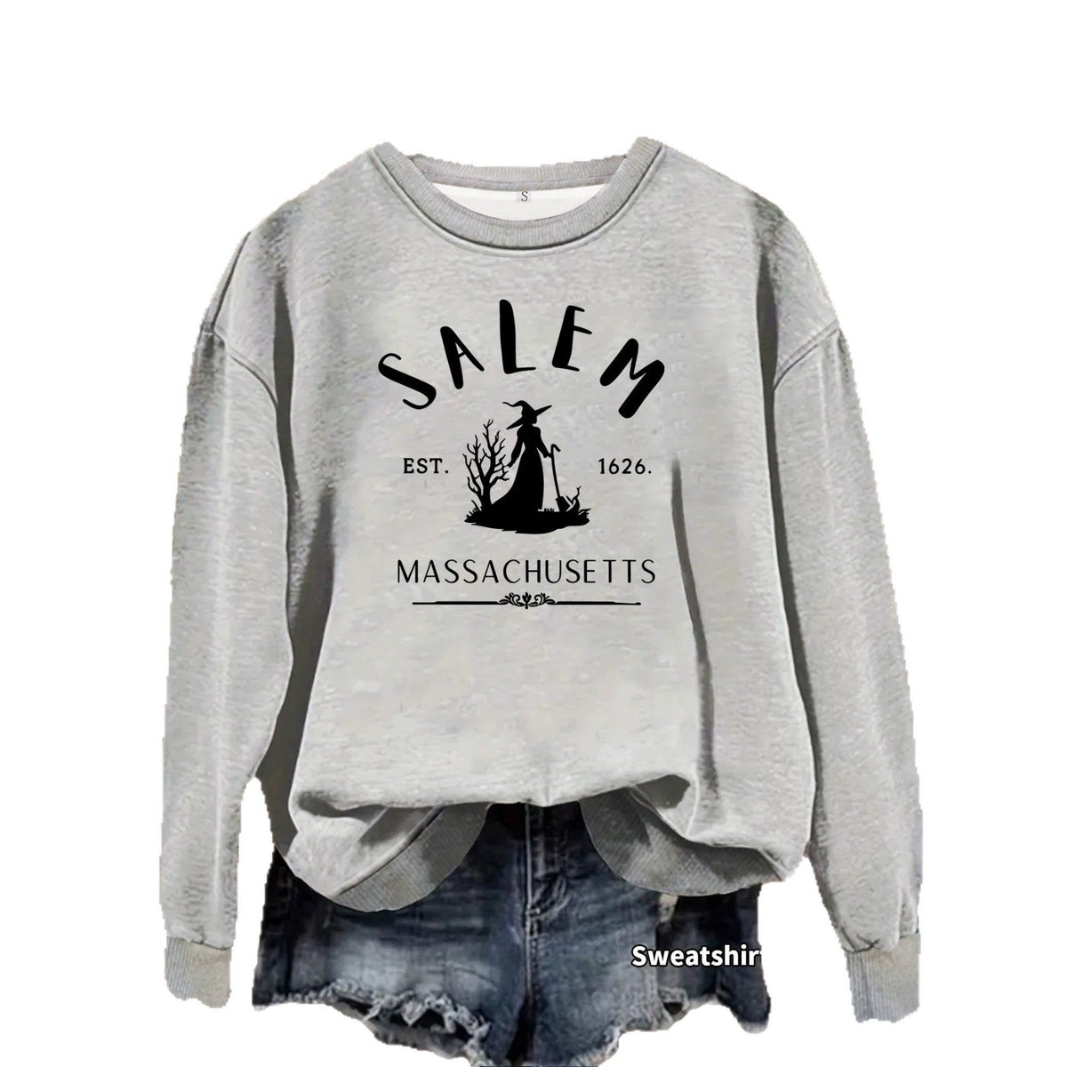 Round neck fleece hoodie