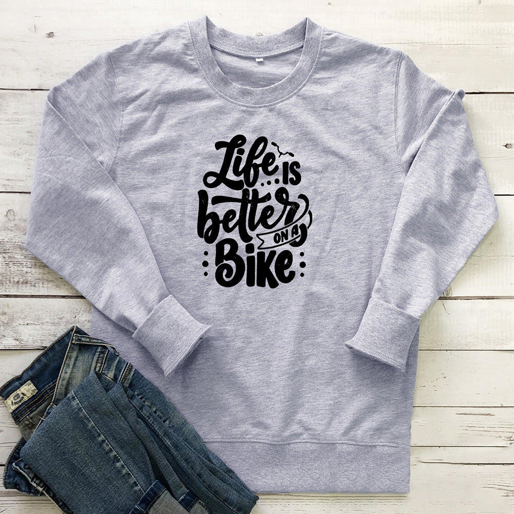 Life is better on A Bike printed hoodie