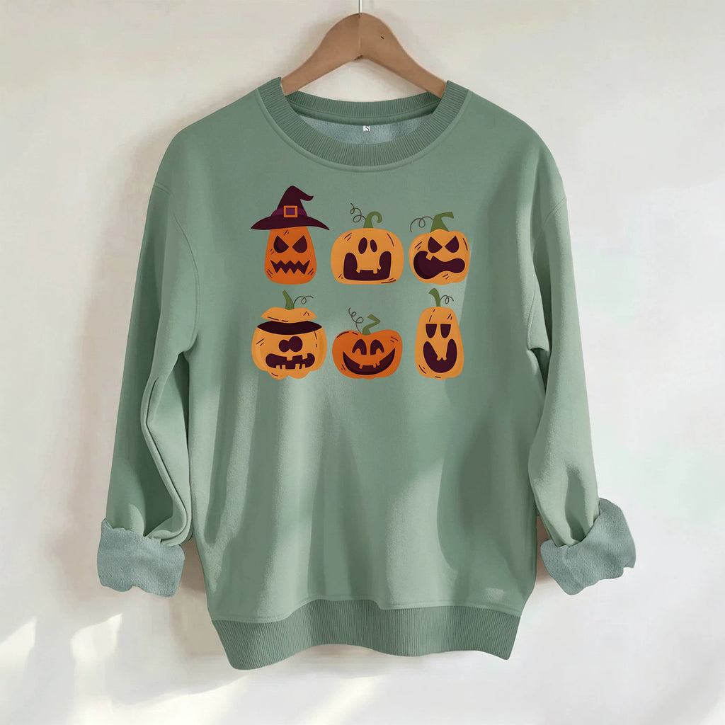 Pattern printed round neck fleece hoodie