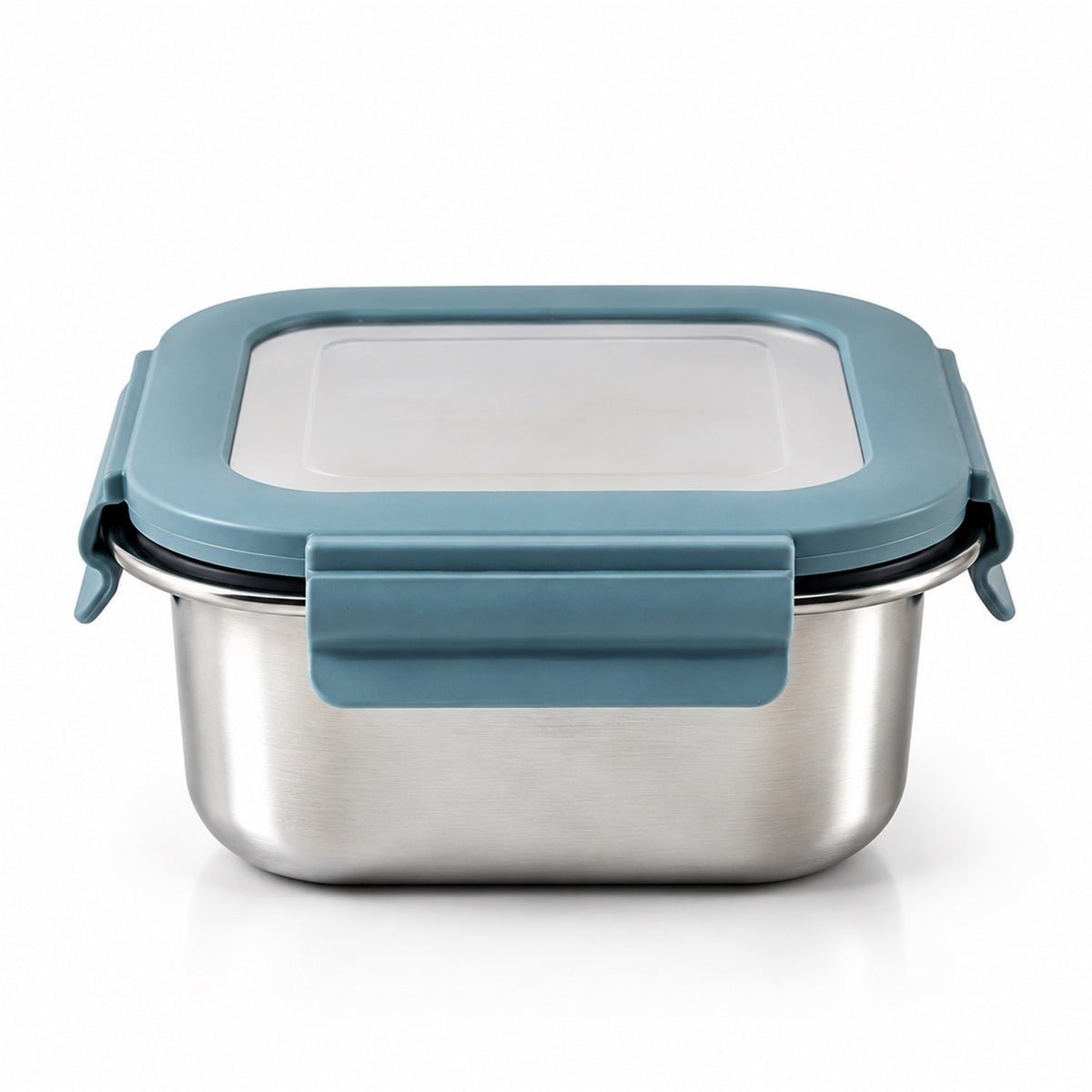 Apex Square Steel Food Container 300 Ml With Clip Lock Lid Lunch Box (1 Pc)