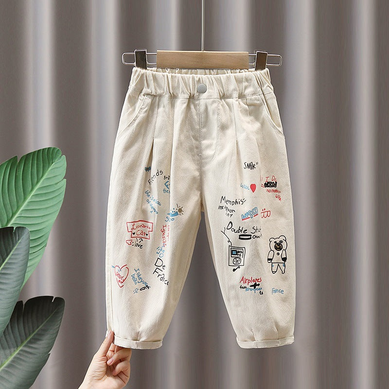 Boys' Casual Loose Cargo Pants