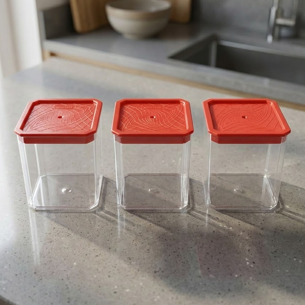 3 Piece Airtight Food Storage Container Set (1 Set  350 Ml)