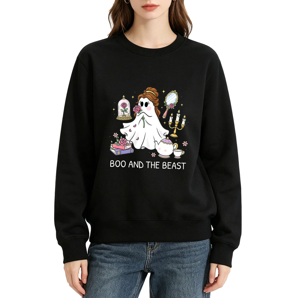 Printed round neck hoodie