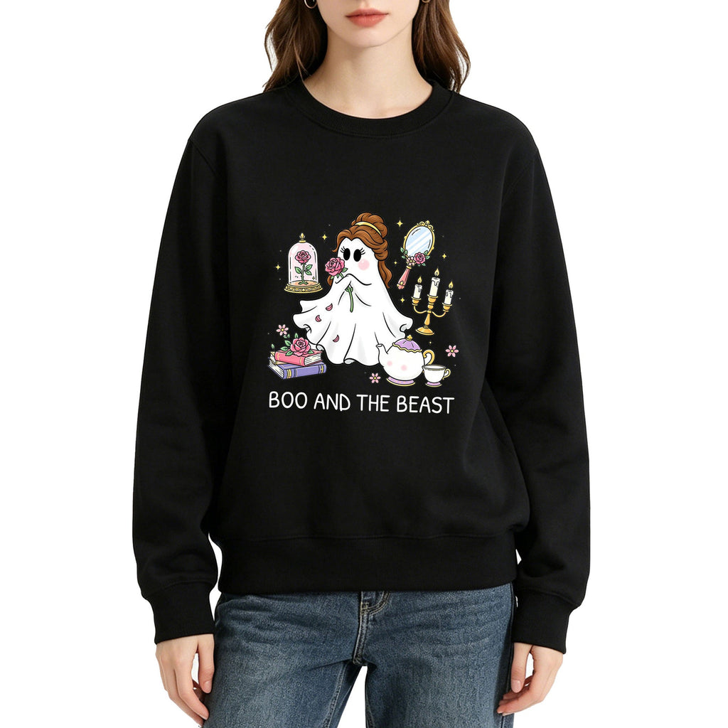 Printed round neck hoodie
