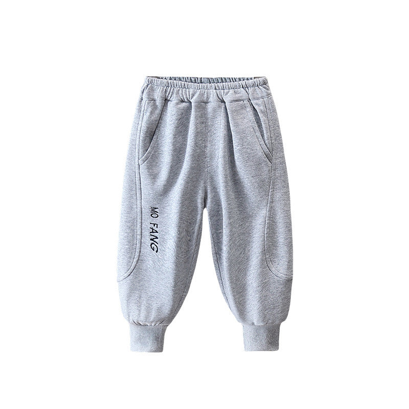 Boys Straight Leg Knit Sweatpants Casual Spring Autumn Long Pants