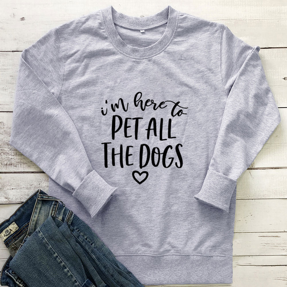Pet All The Dogs letter printed hoodie