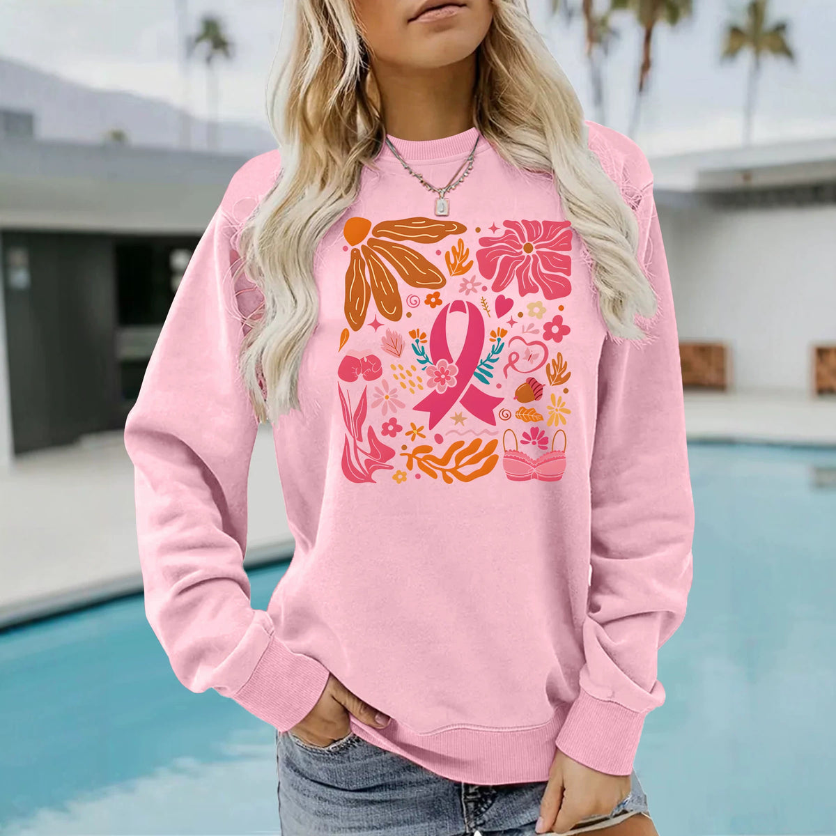Loose velvet sweatshirt