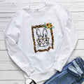 Sunflower print round neck long sleeved sweatshirt