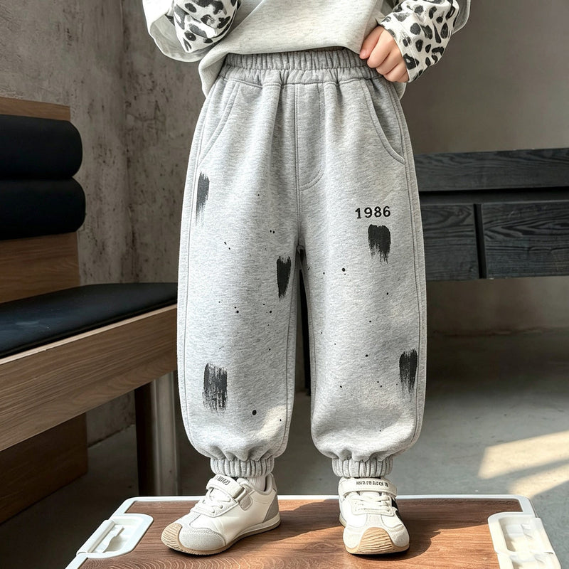 Casual Knitted Tapered Leg Jogger Pants for Boys