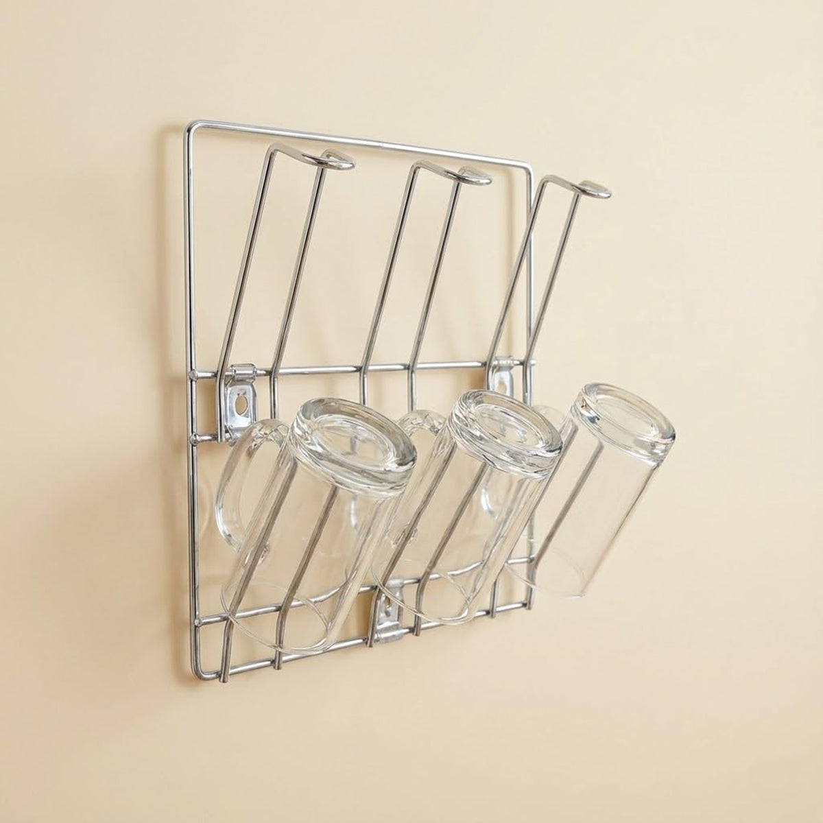 Wall-mounted Stainless-steel Cup  Mug Holder Rack (25 X 25 Cm 1 Pc)