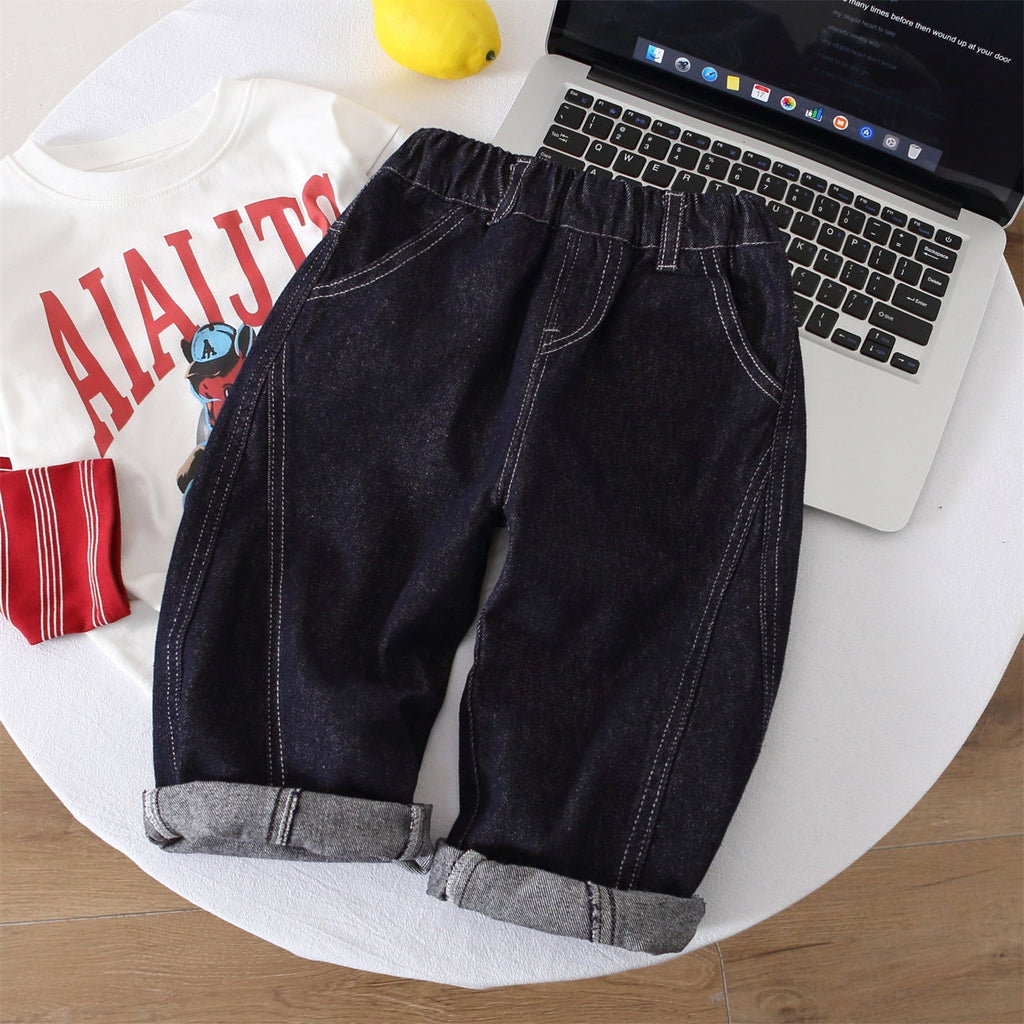Casual Big Kids Denim Long Pants