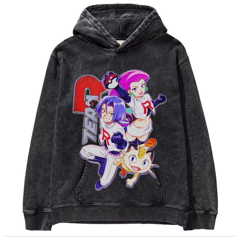 Pok é mon anime men's and women's top hoodie