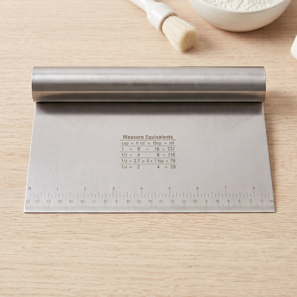 Big Stainless Steel Dough Scraper Cutter 22 X 12 Cm With Scale (1 Pc)