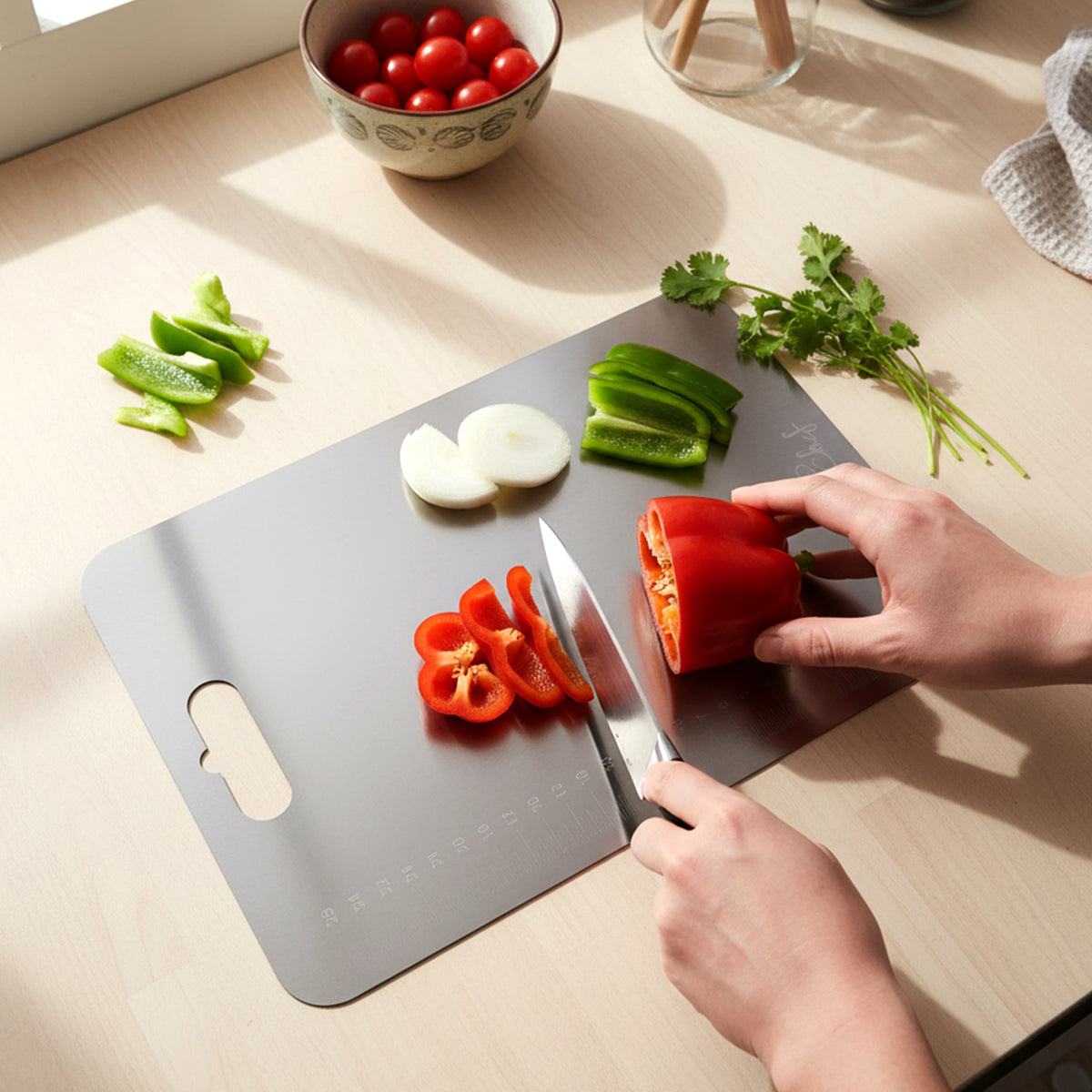 Large Stainless Steel Chopping Cutting Board (1 Pc)