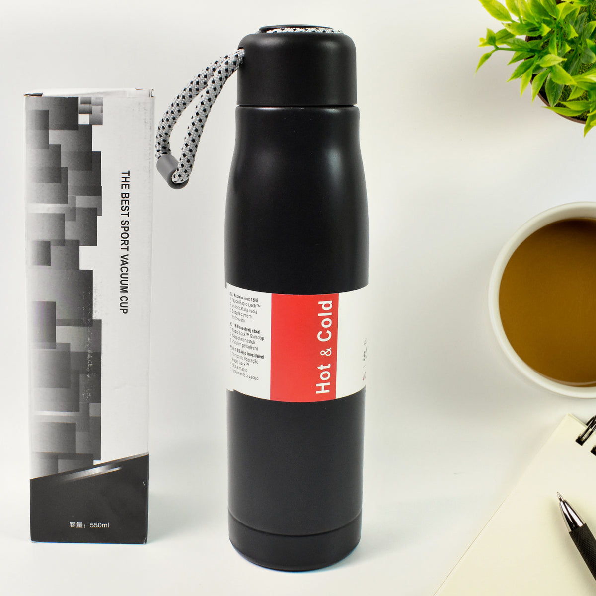 Double Wall Vacuum Insulated Water Bottle (550 Ml)
