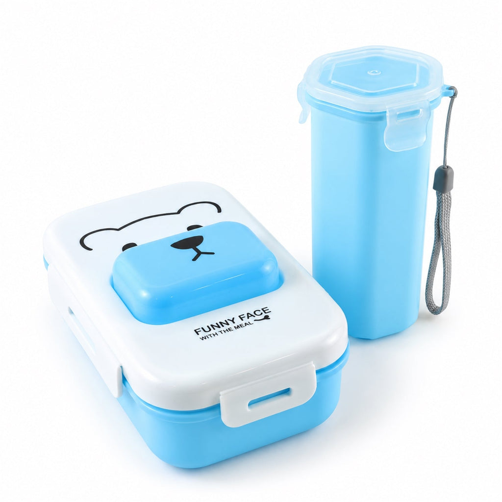 Kids Lunch Box With Water Bottle And Spoon For School Tiffin (1 Set)