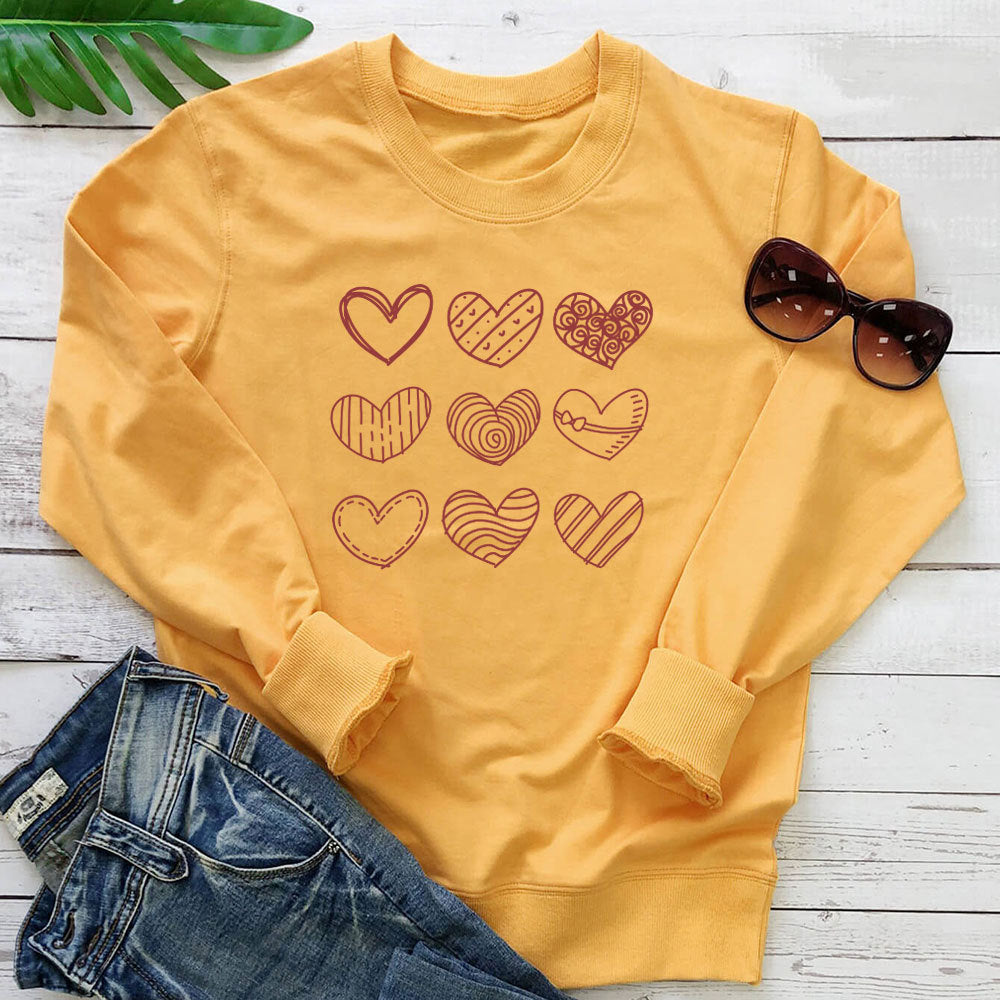 Heart printed long sleeved sweatshirt