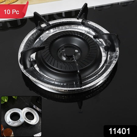 Plastic Gas Stove Burner Cover Liners For Kitchen Cleaning And Hygiene (10 Pc)