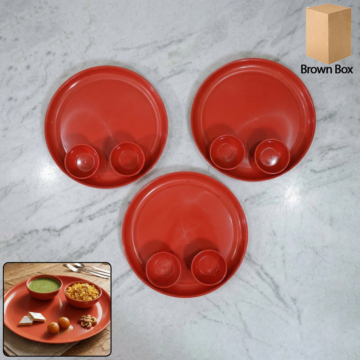 Multipurpose Serving Plate And Bowl Set 3 Plate 6 Bowl