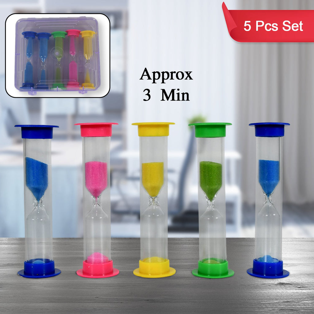 8756 Sand Timer Plastic Hourglass 3 Min 5 Pc