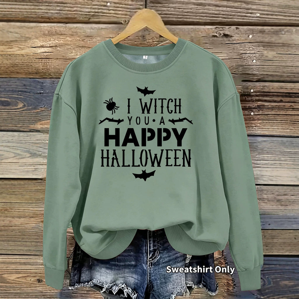 Printed round neck fleece hoodie