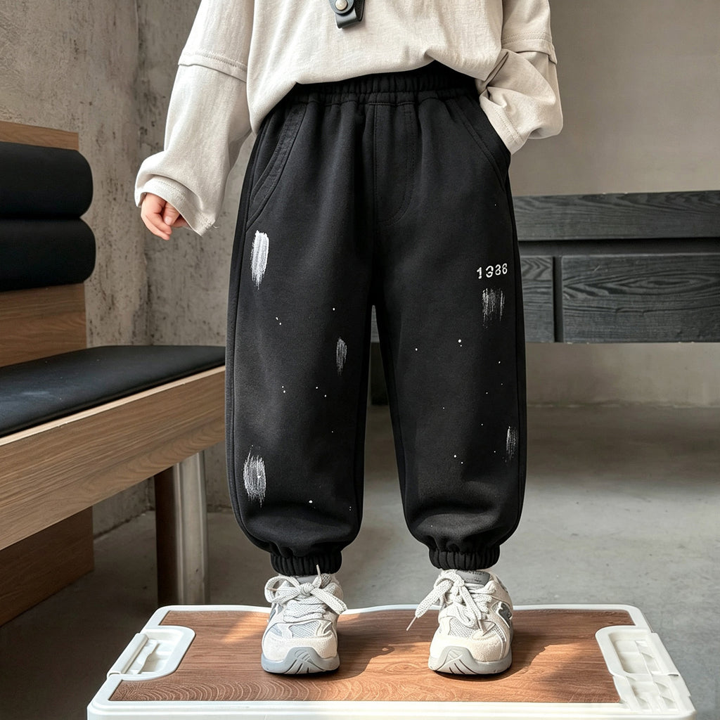 Casual Knitted Tapered Leg Jogger Pants for Boys