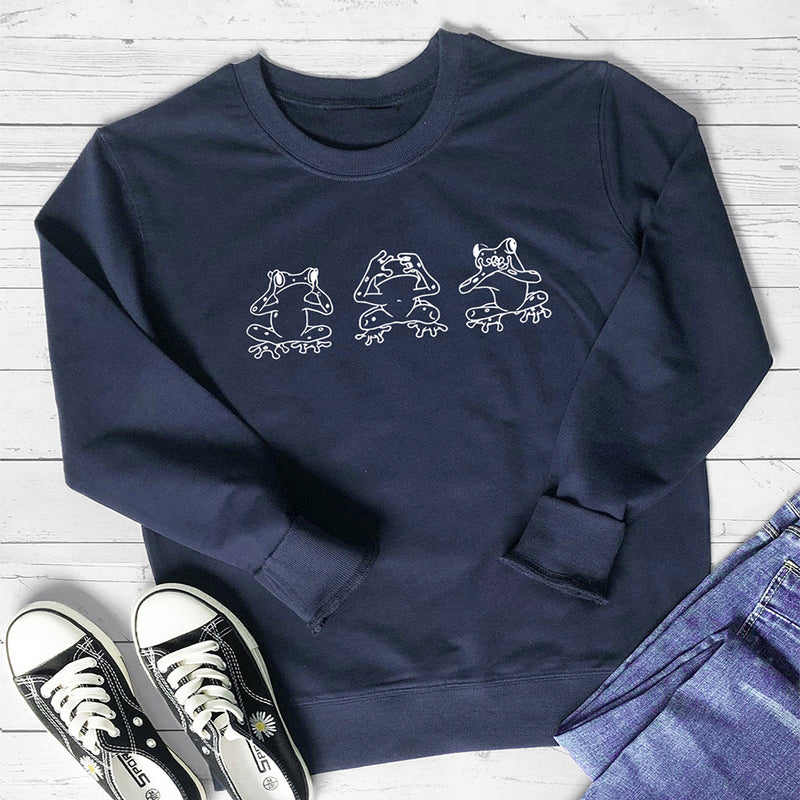 Round neck long sleeved sweatshirt