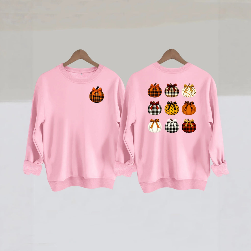 Printed round neck fleece hoodie