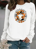 Men’s Ghost Print Round-Neck Fleece Hoodie