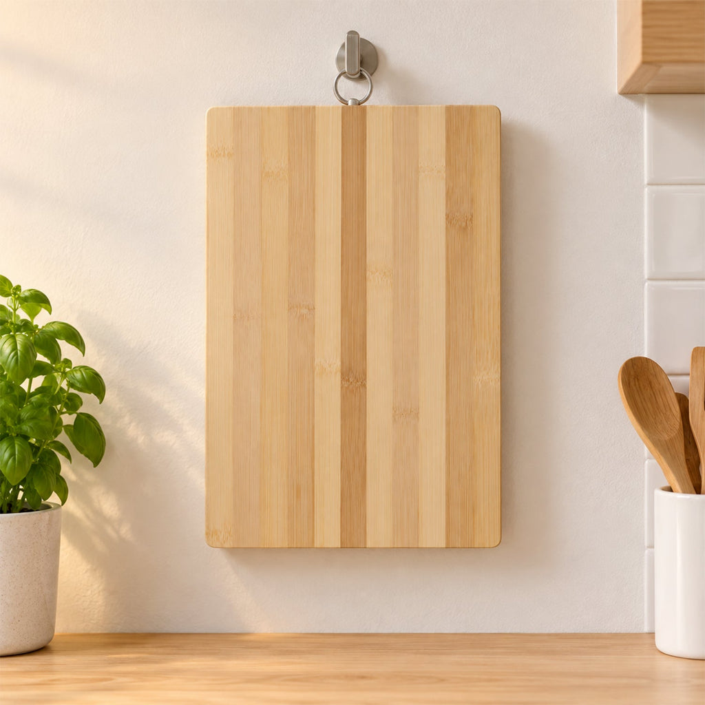 Compact Bamboo Chopping Board 32 X 22 Cm With Hanging Ring (1 Pc)