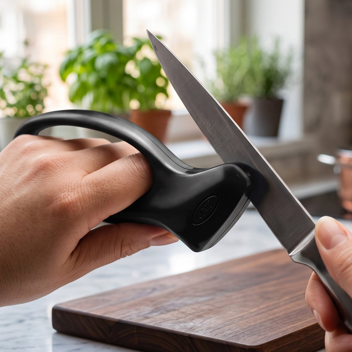 Handheld Manual Pull Through Knife Sharpener For Kitchen Cutting Blades (1 Pc)