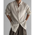 Men’s Linen-Cotton Blend Business Casual Shirt