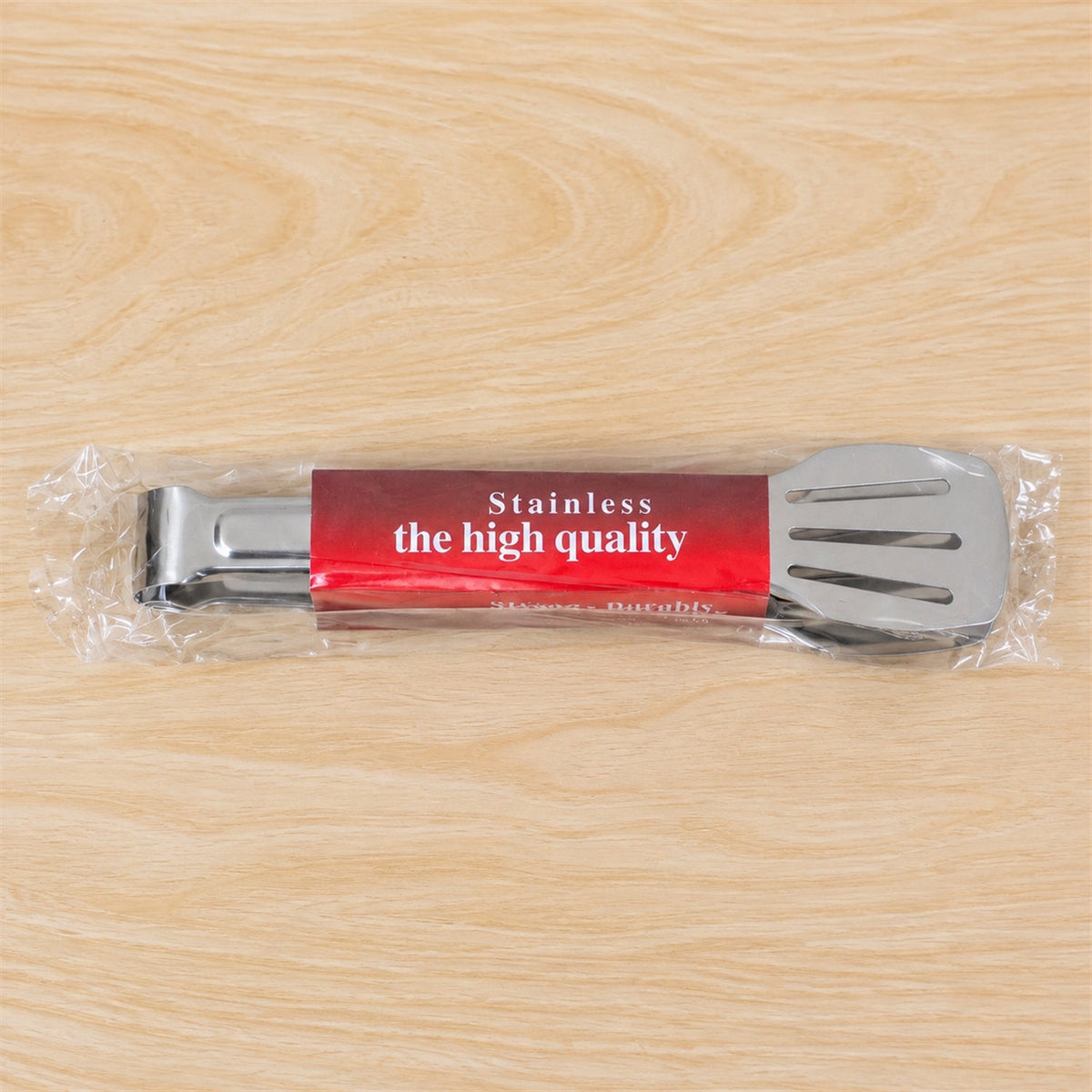 Stainless Steel Kitchen Tongs With Slotted Heads For Cooking And Serving (1 Pc)