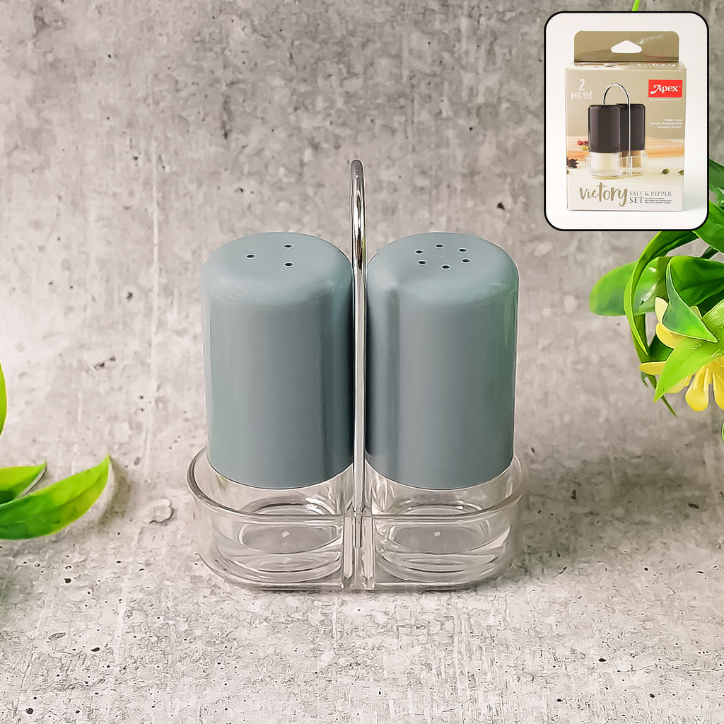 Apex Victory Salt  Pepper Dispenser Set  2 Pcs Acrylic Seasoning Shaker